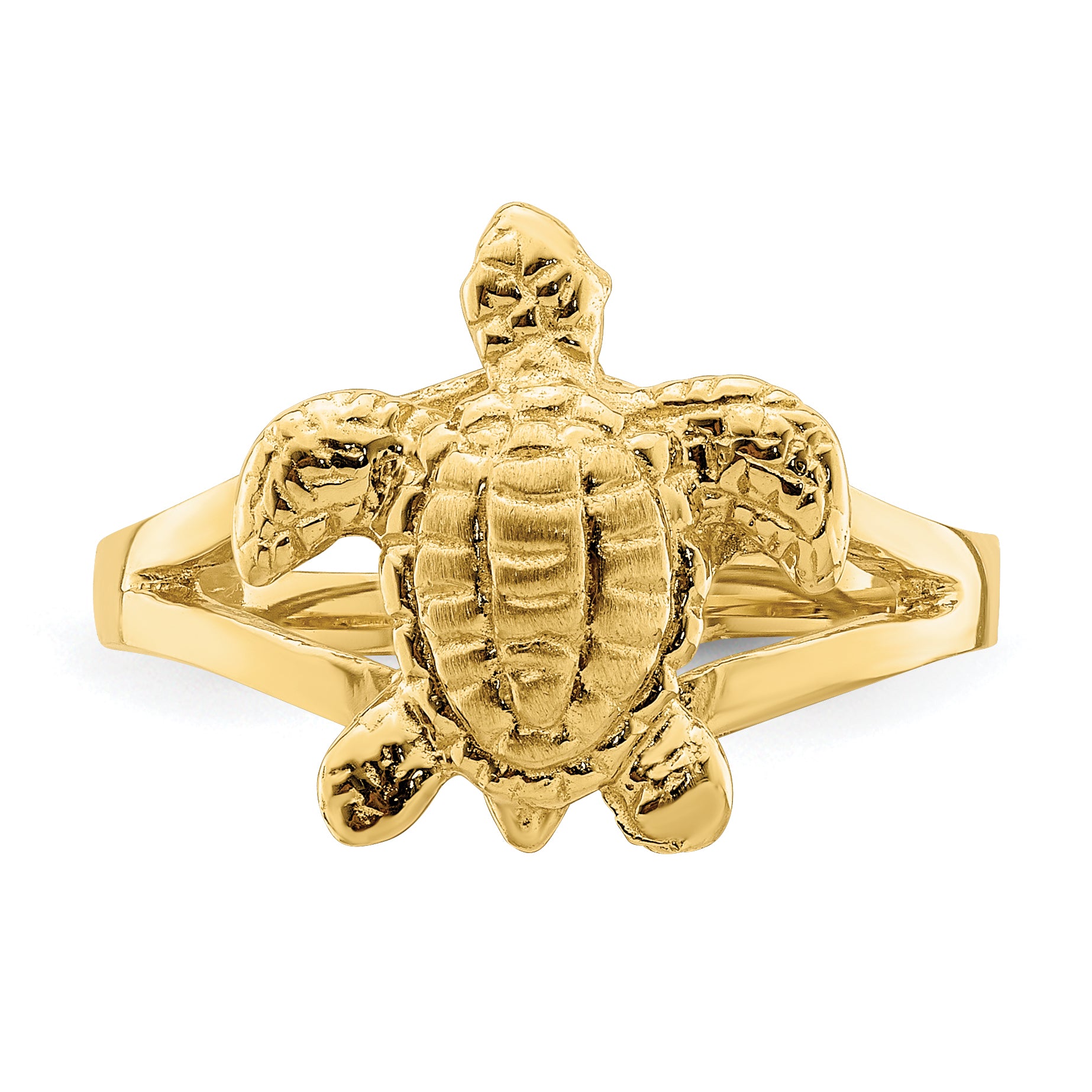 14k Textured Sea Turtle Ring