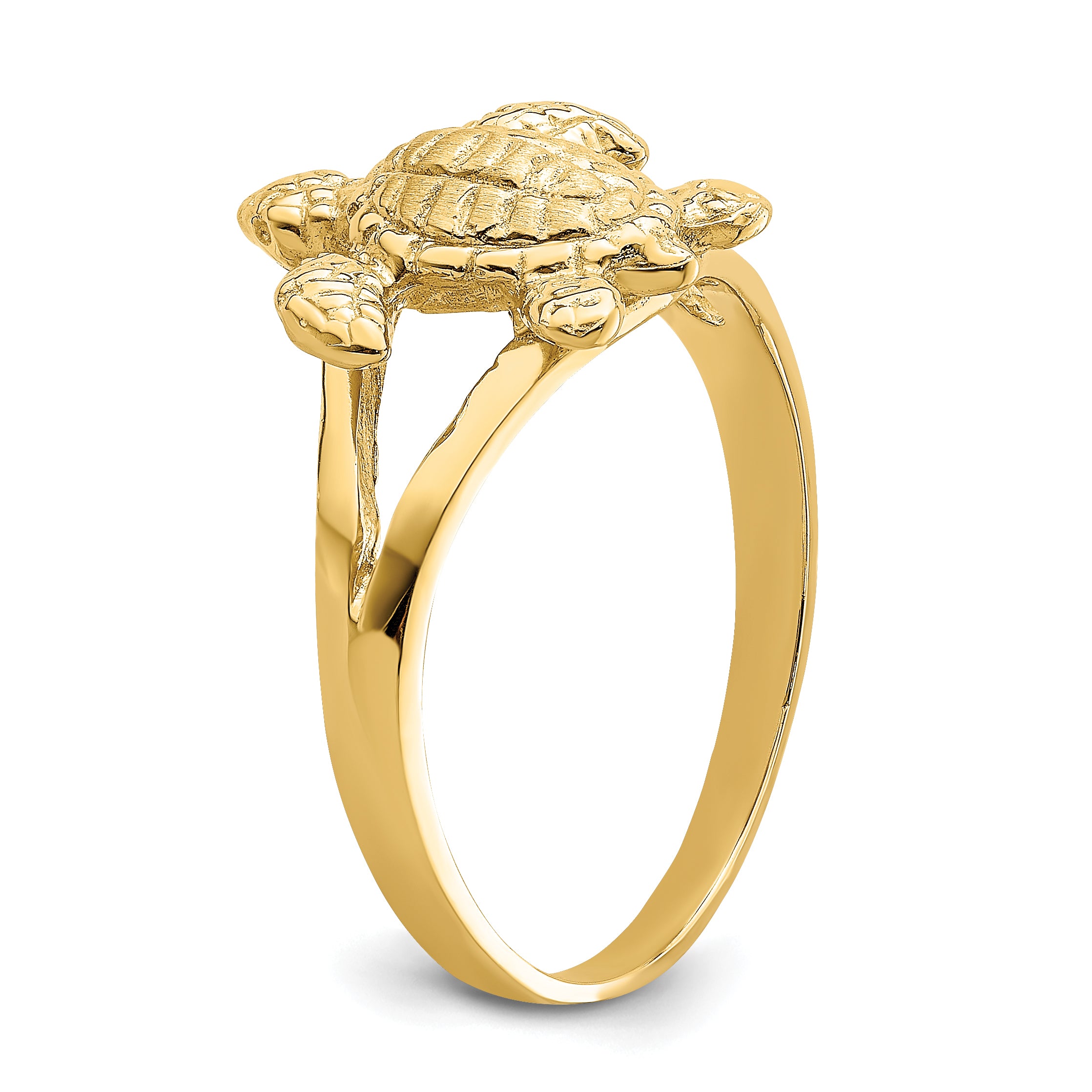 14k Textured Sea Turtle Ring