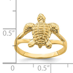 14k Textured Sea Turtle Ring