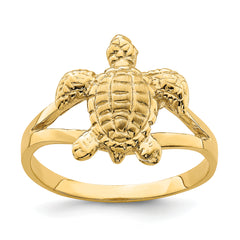 14k Textured Sea Turtle Ring