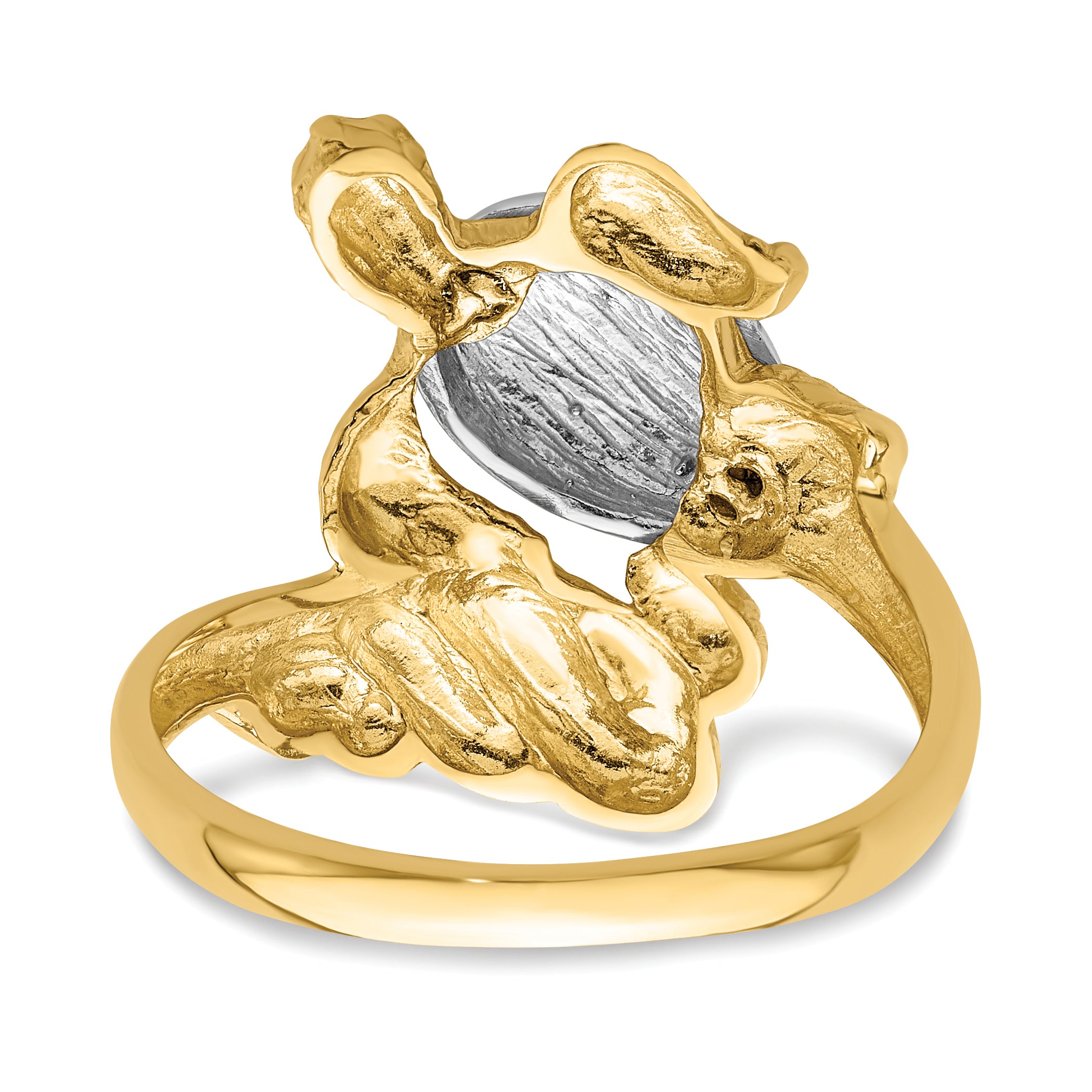 14K With Rhodium Turtle Ring