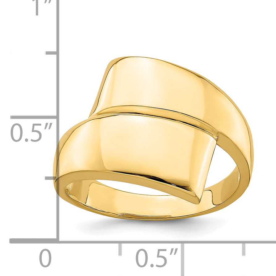 14K Polished Bypass  Ring