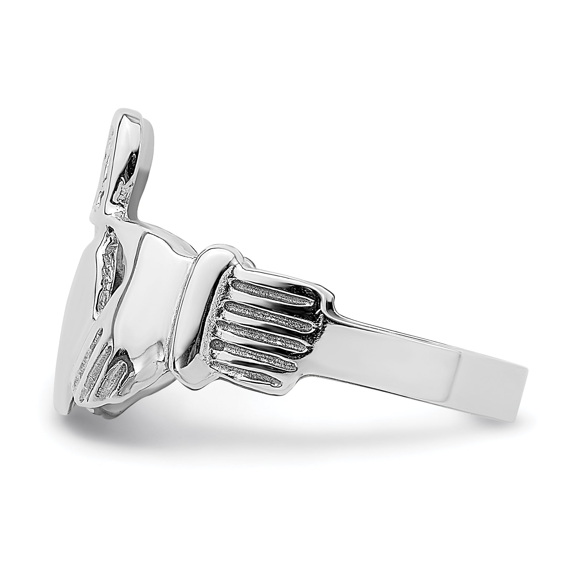 14k White Gold Claddagh Ring