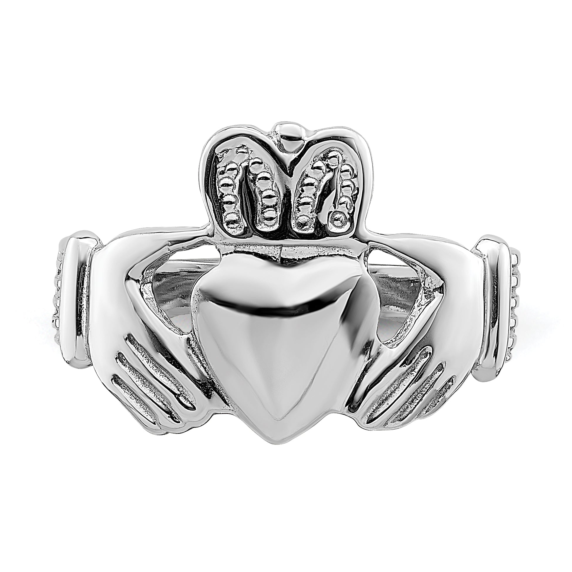 14k White Gold Claddagh Ring