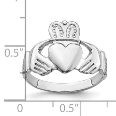 14k White Gold Claddagh Ring