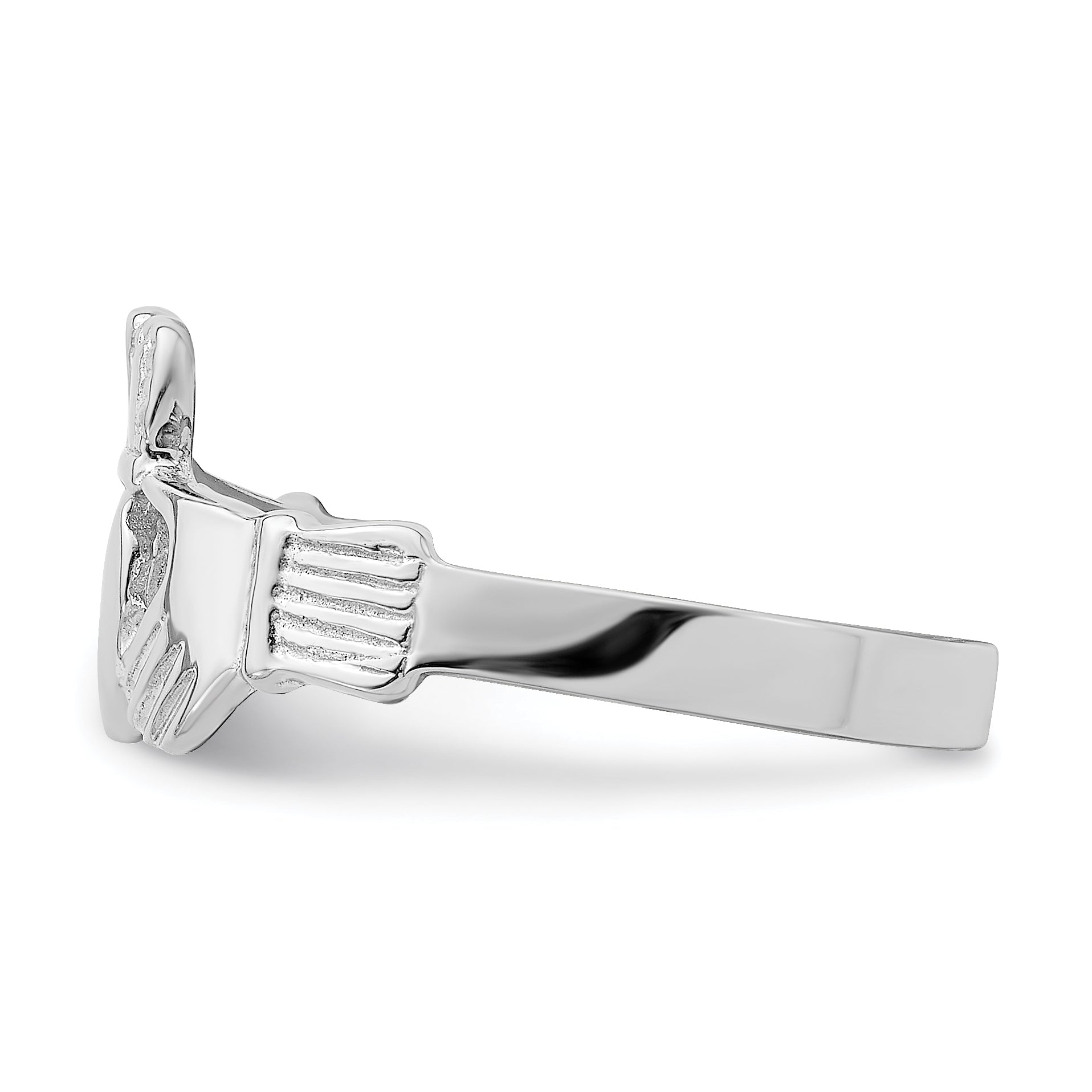 14k White Gold Claddagh Ring