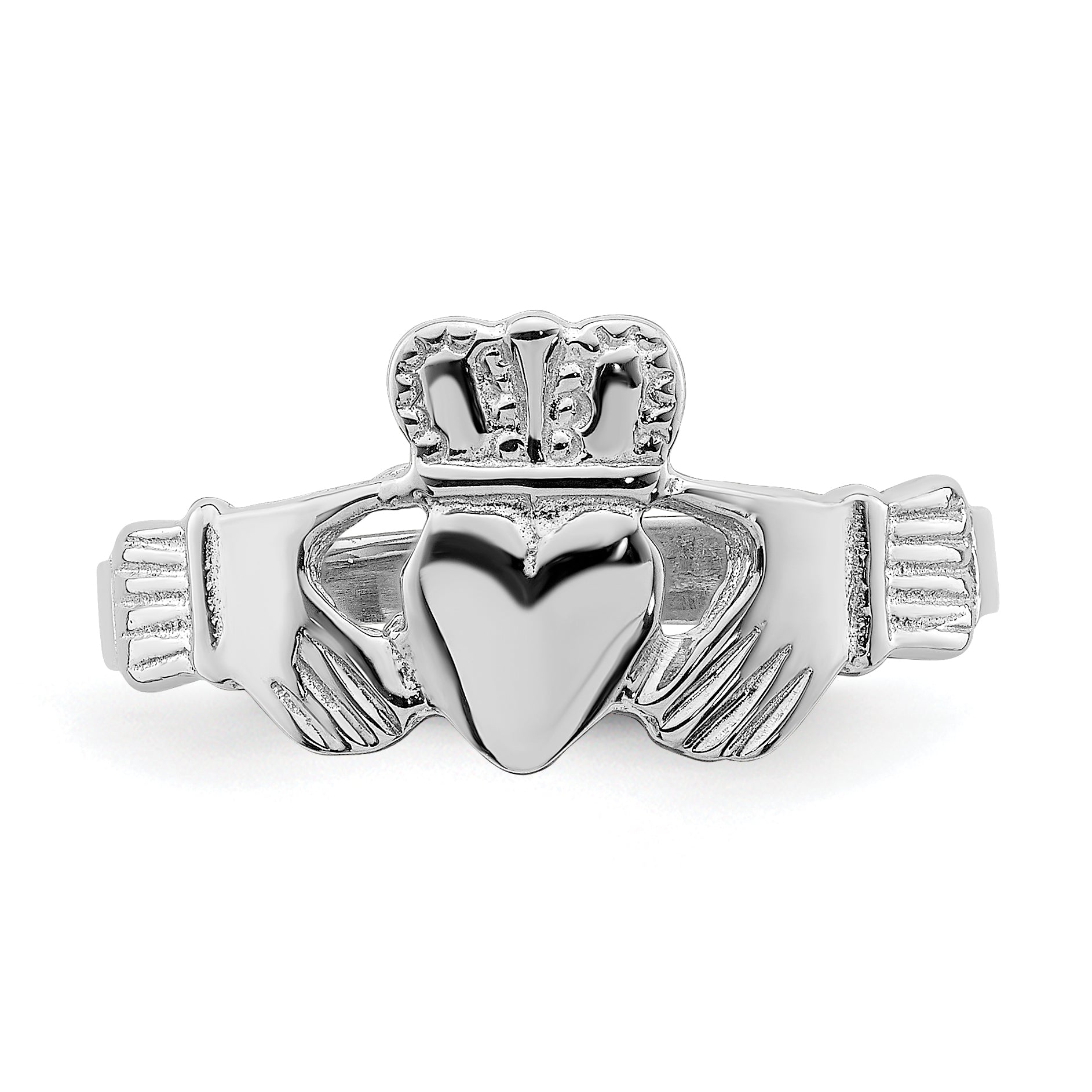 14k White Gold Claddagh Ring