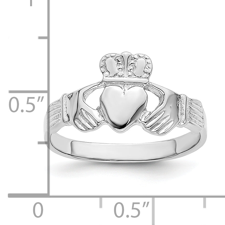 14k White Gold Claddagh Ring