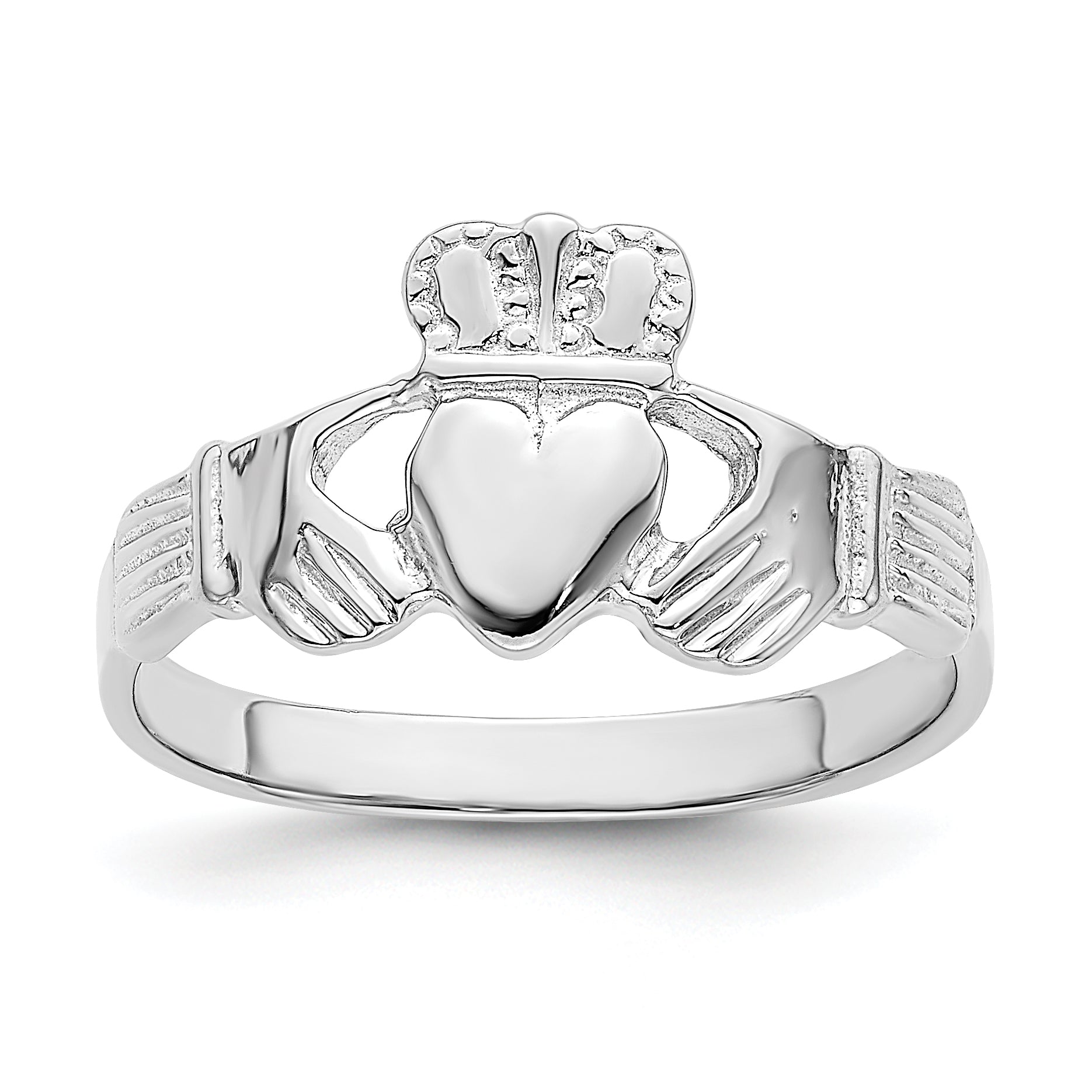 14k White Gold Claddagh Ring