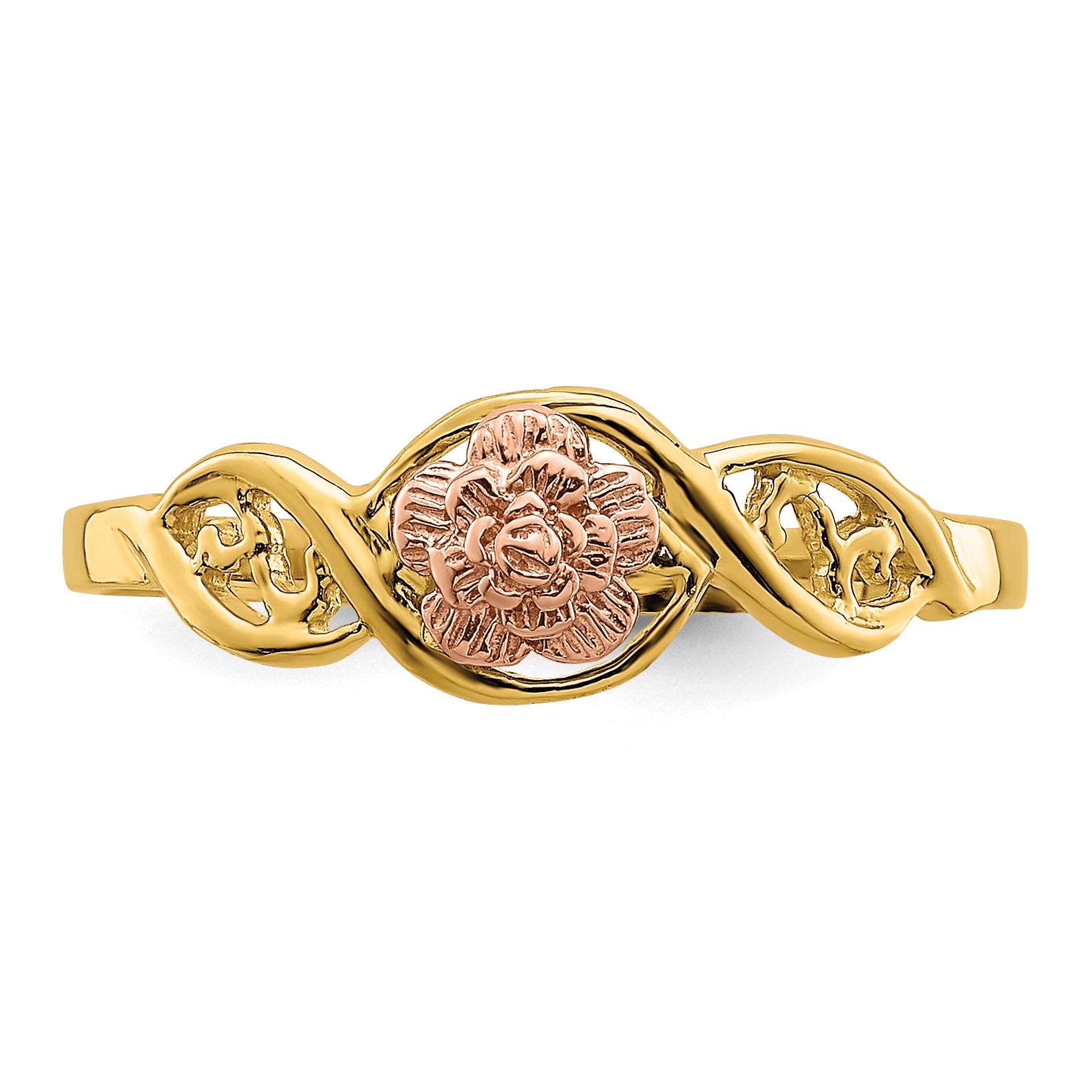 14k Two-Tone Flower Ring