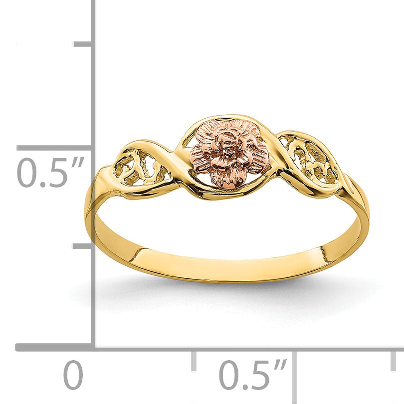 14k Two-Tone Flower Ring