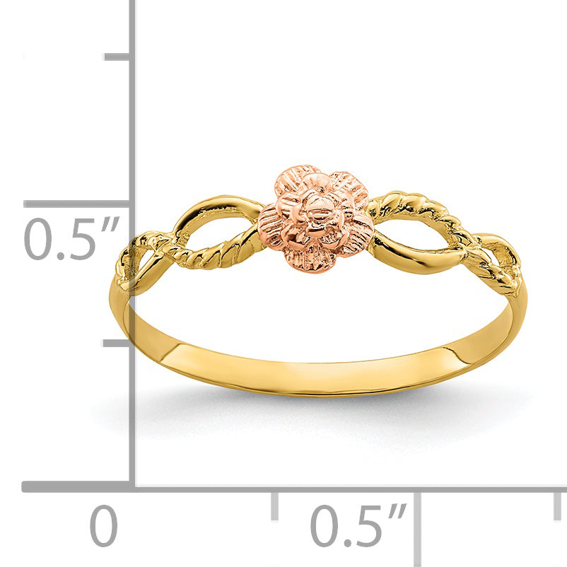 14k Two-Tone Flower Ring