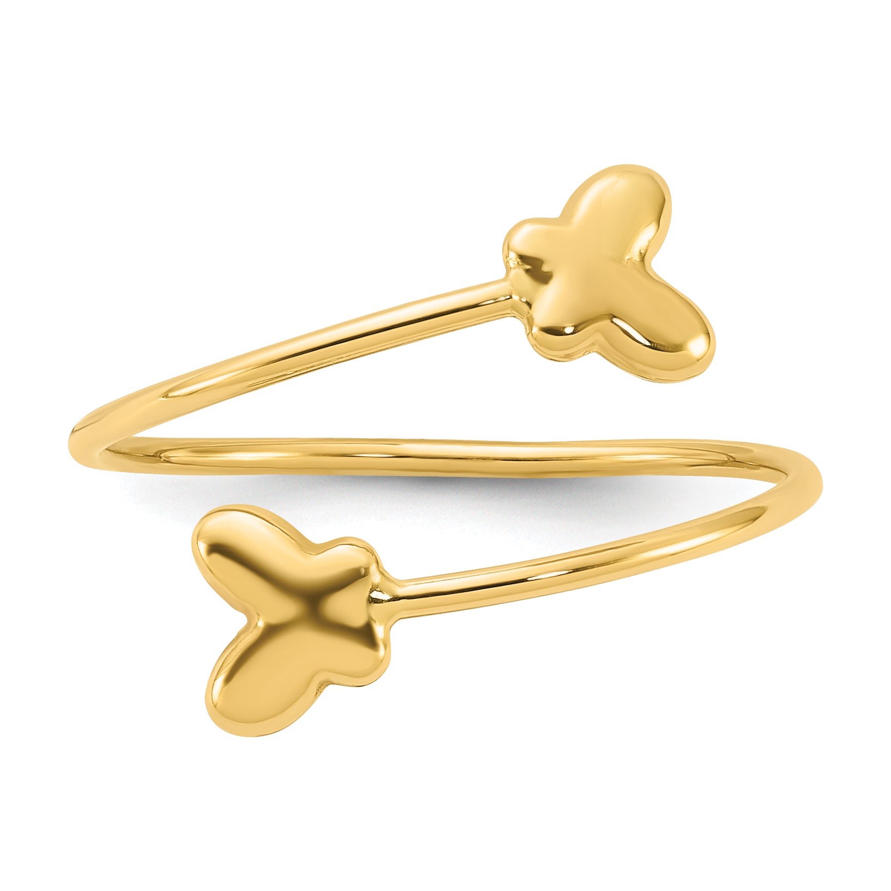 14K Polished Adjustable Butterfly Ring