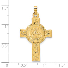 14k Cross with Miraculous Medal Pendant