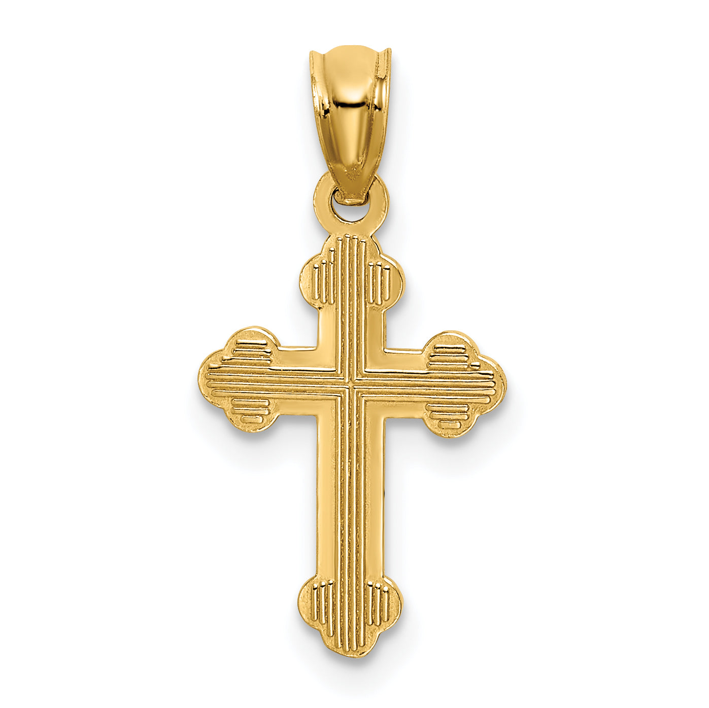 14K Small Budded Cross Charm