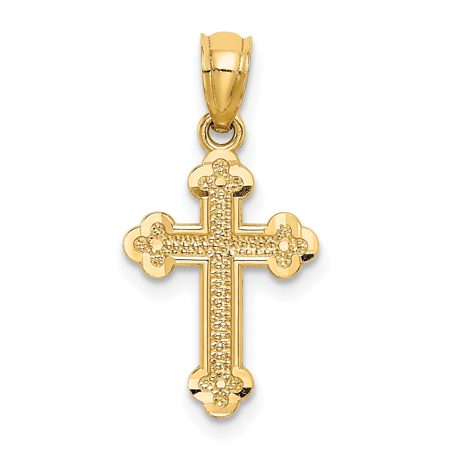 14k Small Budded Cross Charm