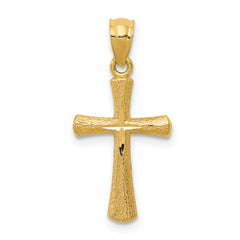 14k Diamond-cut Cross Pendant