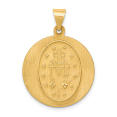 14K Miraculous Medal Hollow Pendant