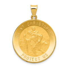 14k Saint Christopher Medal Hollow Pendant