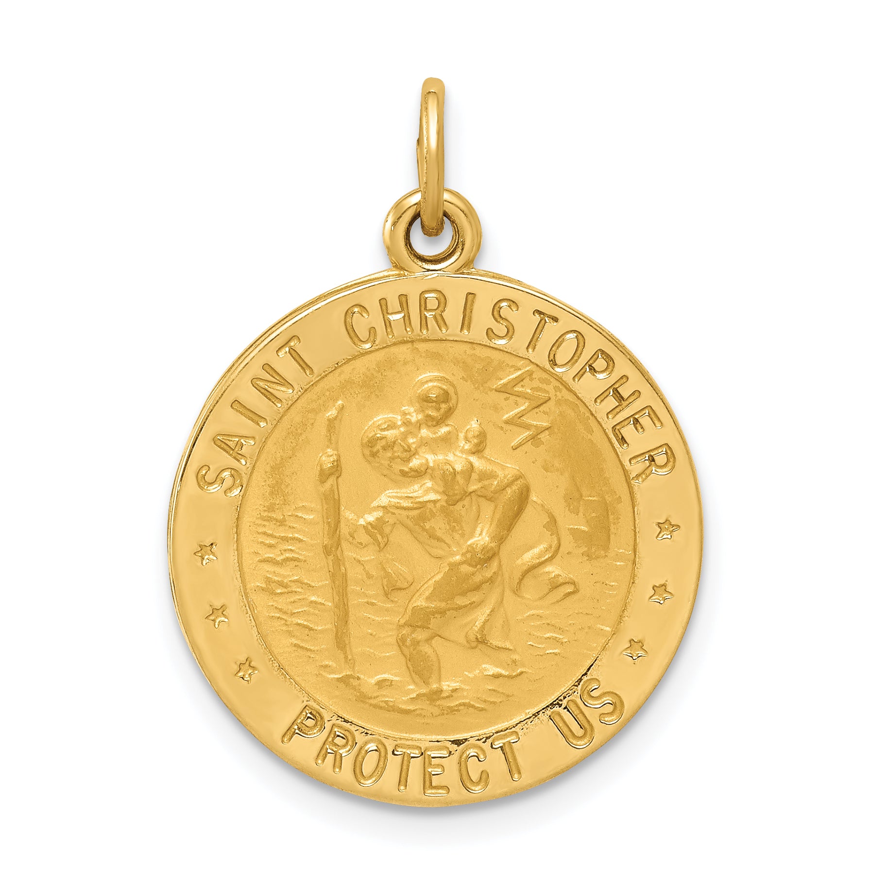 14K US Army Saint Christopher Medal Pendant