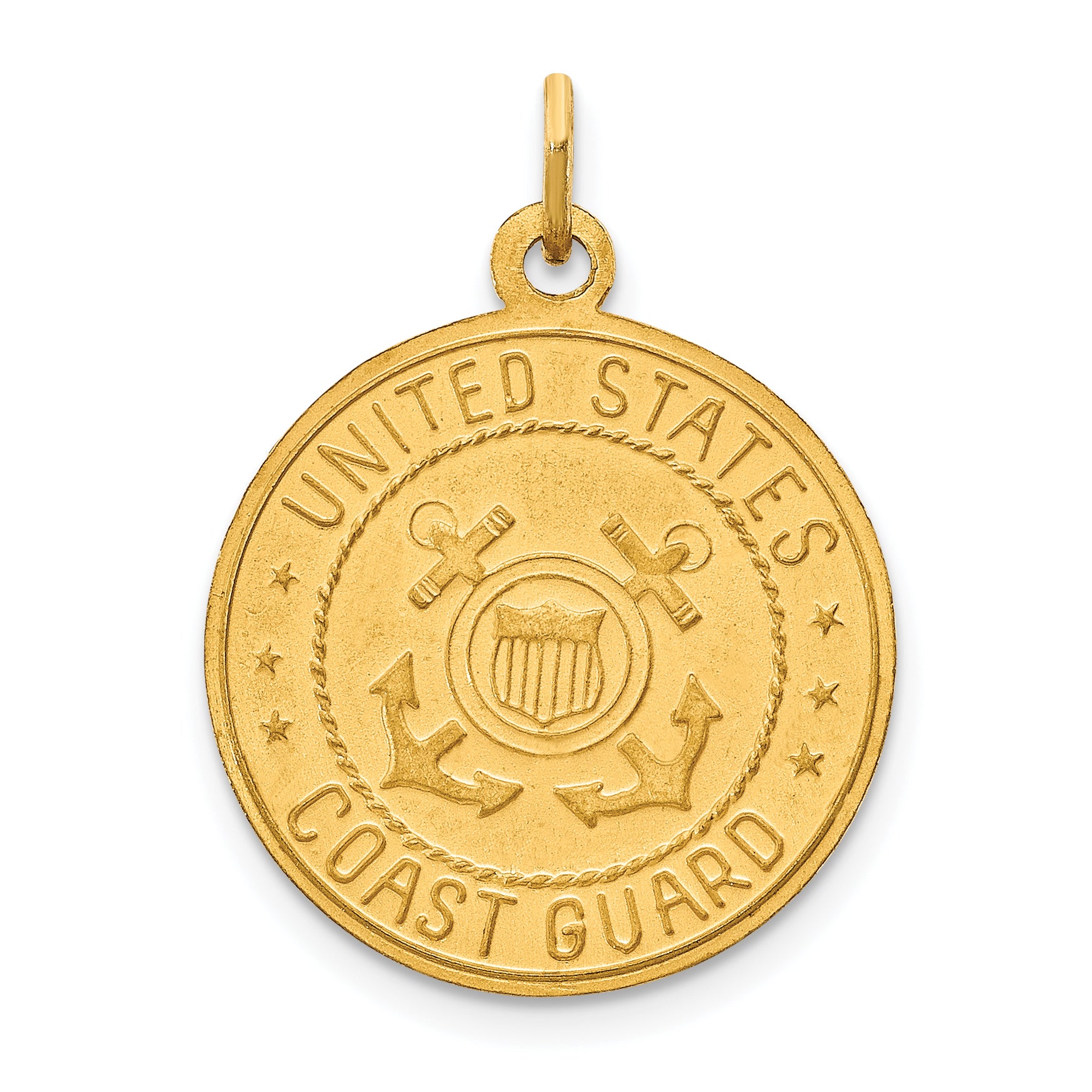 14K US Coast Guard Saint Christopher Medal Pendant