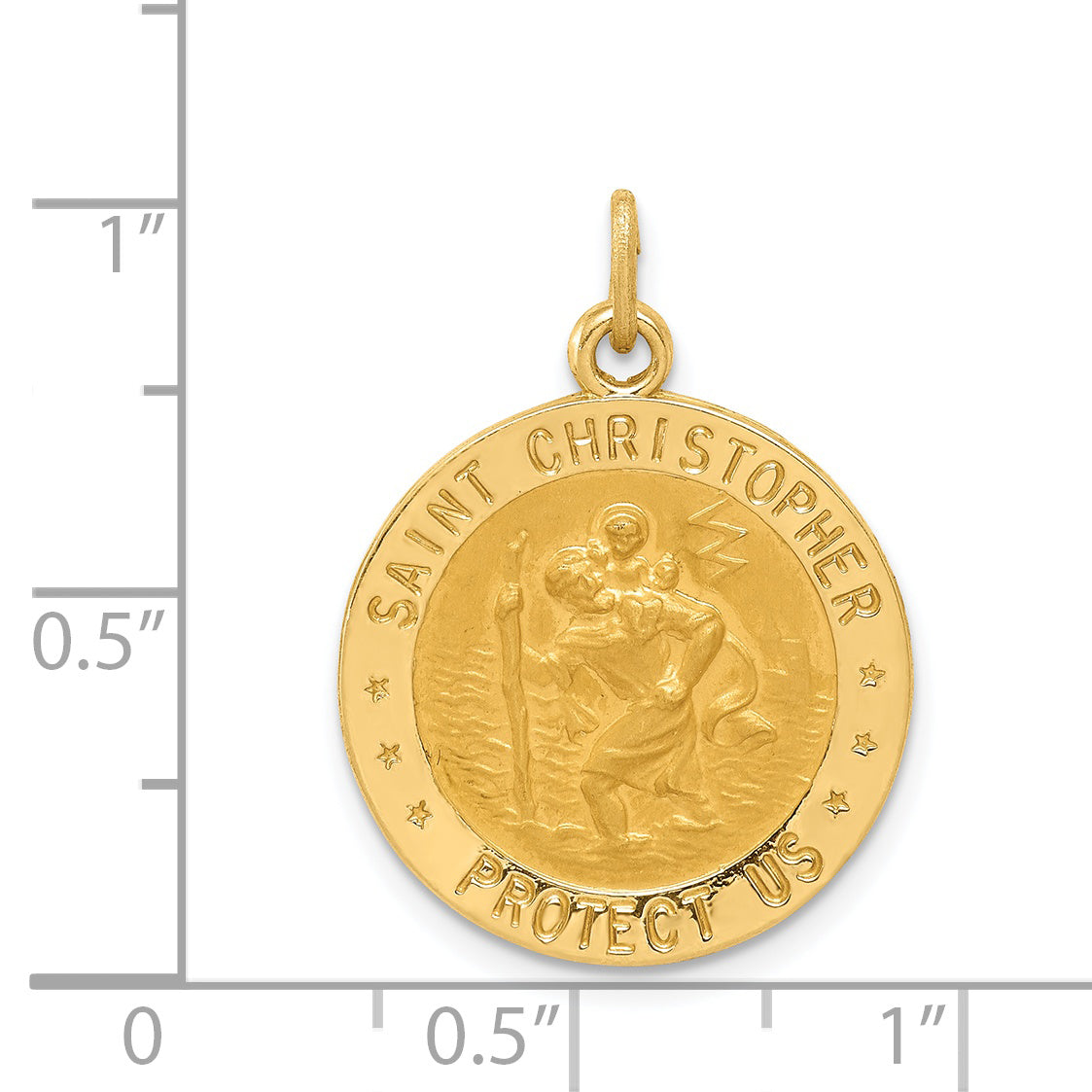 14K US Coast Guard Saint Christopher Medal Pendant