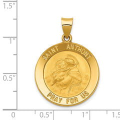 14K Saint Anthony Medal Hollow Pendant