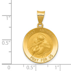 14K Saint Anthony Medal Hollow Pendant