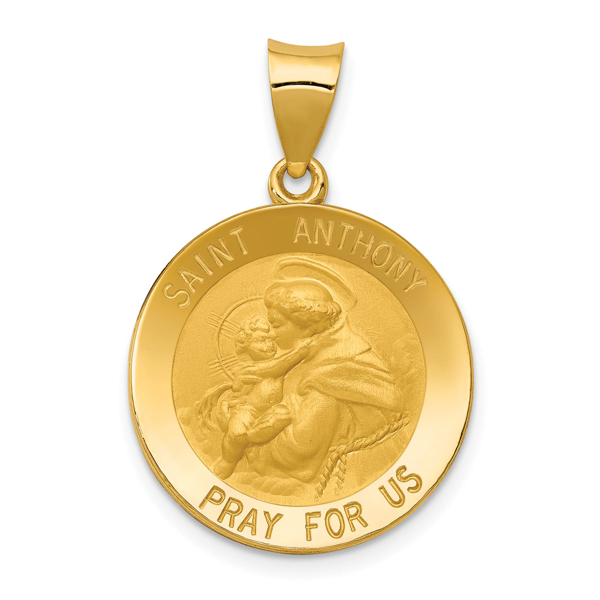 14k Saint Anthony Medal Hollow Pendant