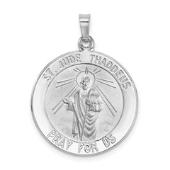 14k White Gold Saint Jude Medal Pendant