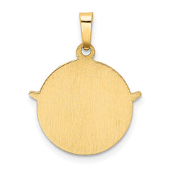 14K Holy Spirit Medal Hollow Round Pendant