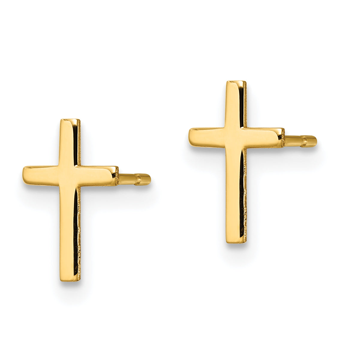 14k Polished Cross Earrings