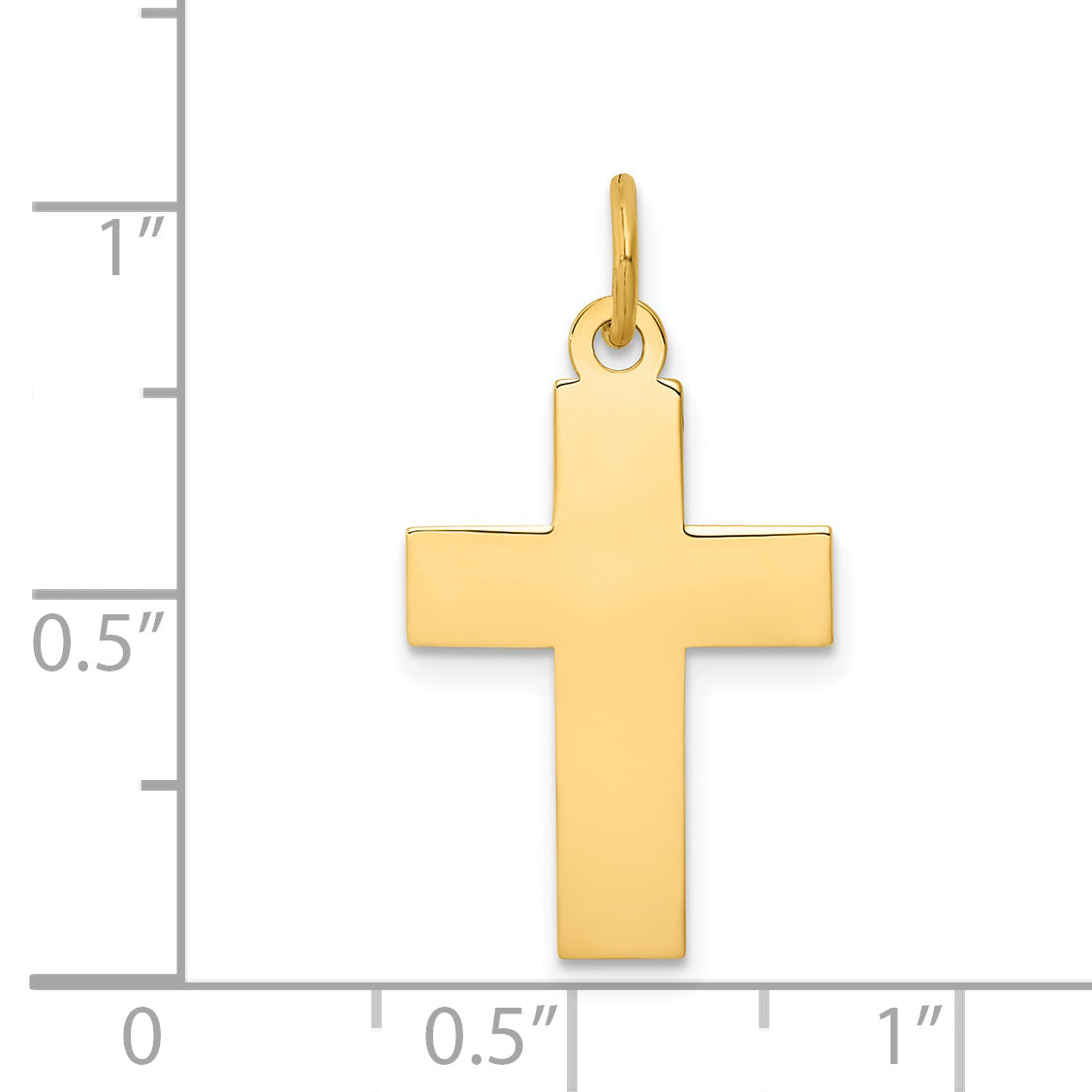 14K Polished Cross Pendant