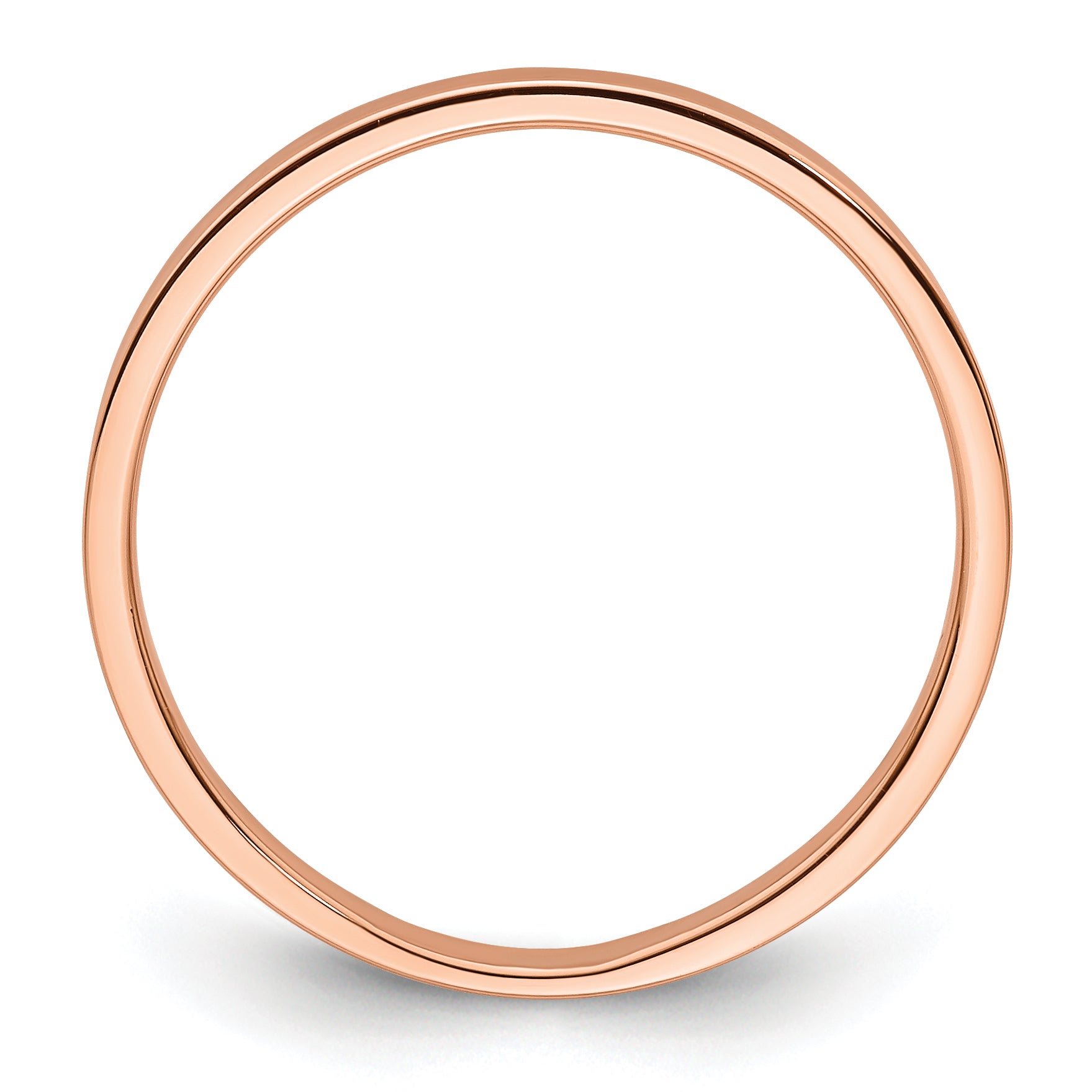 14k Rose Gold 2mm Lightweight Flat Wedding Band Size 4