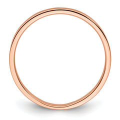 14k Rose Gold 2mm Lightweight Flat Wedding Band Size 4