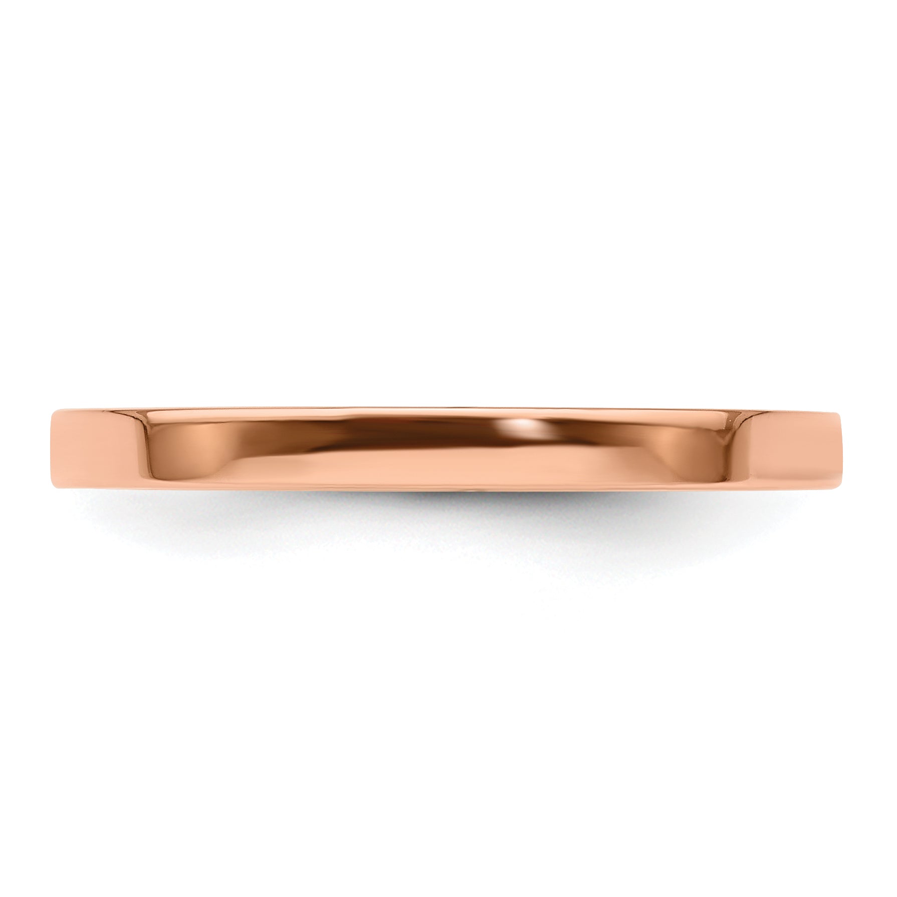 14k Rose Gold 2mm Lightweight Flat Wedding Band Size 4