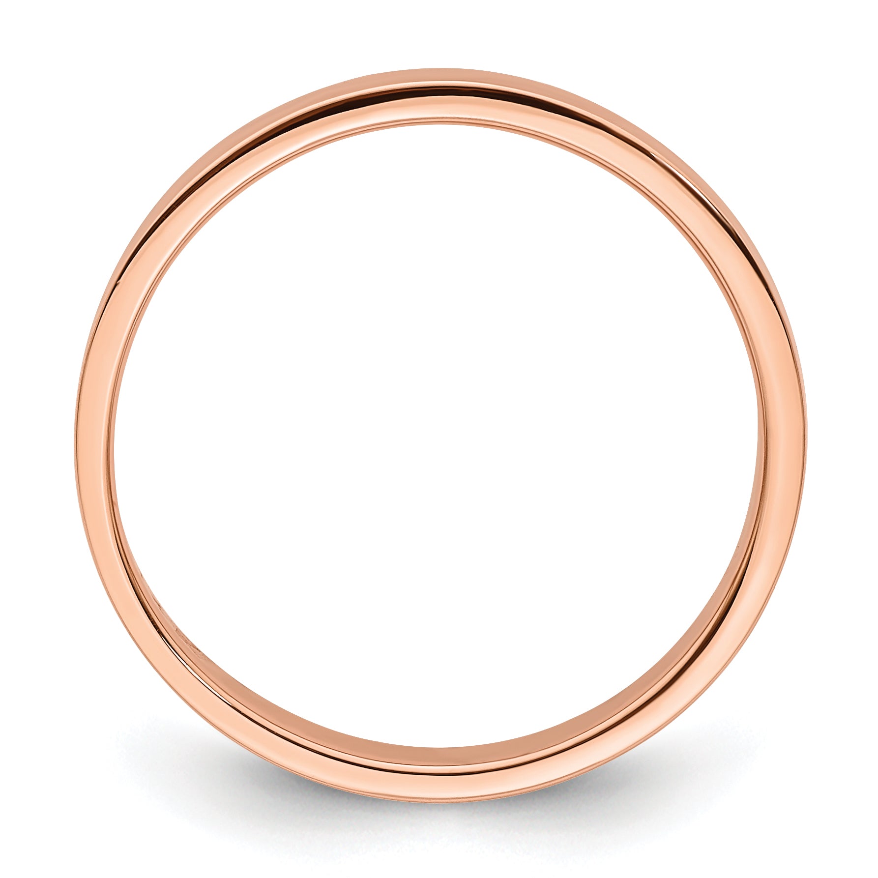 14k Rose Gold 3mm Lightweight Flat Wedding Band Size 4