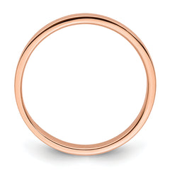 14k Rose Gold 3mm Lightweight Flat Wedding Band Size 4