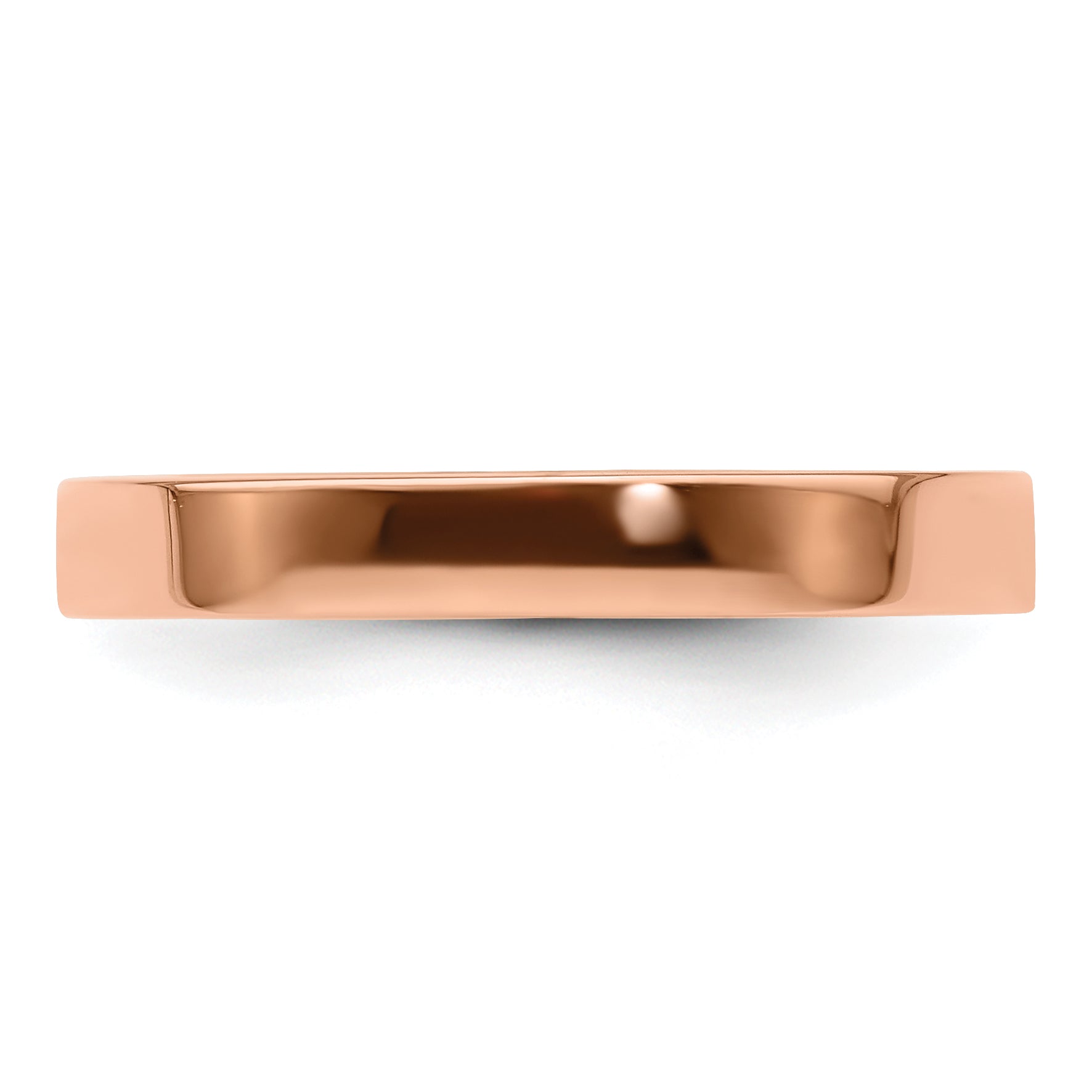 14k Rose Gold 3mm Lightweight Flat Wedding Band Size 4