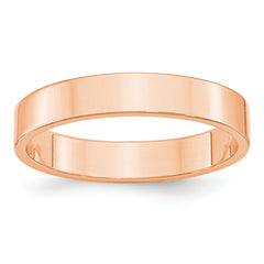 14k Rose Gold 4mm Lightweight Flat Wedding Band Size 14