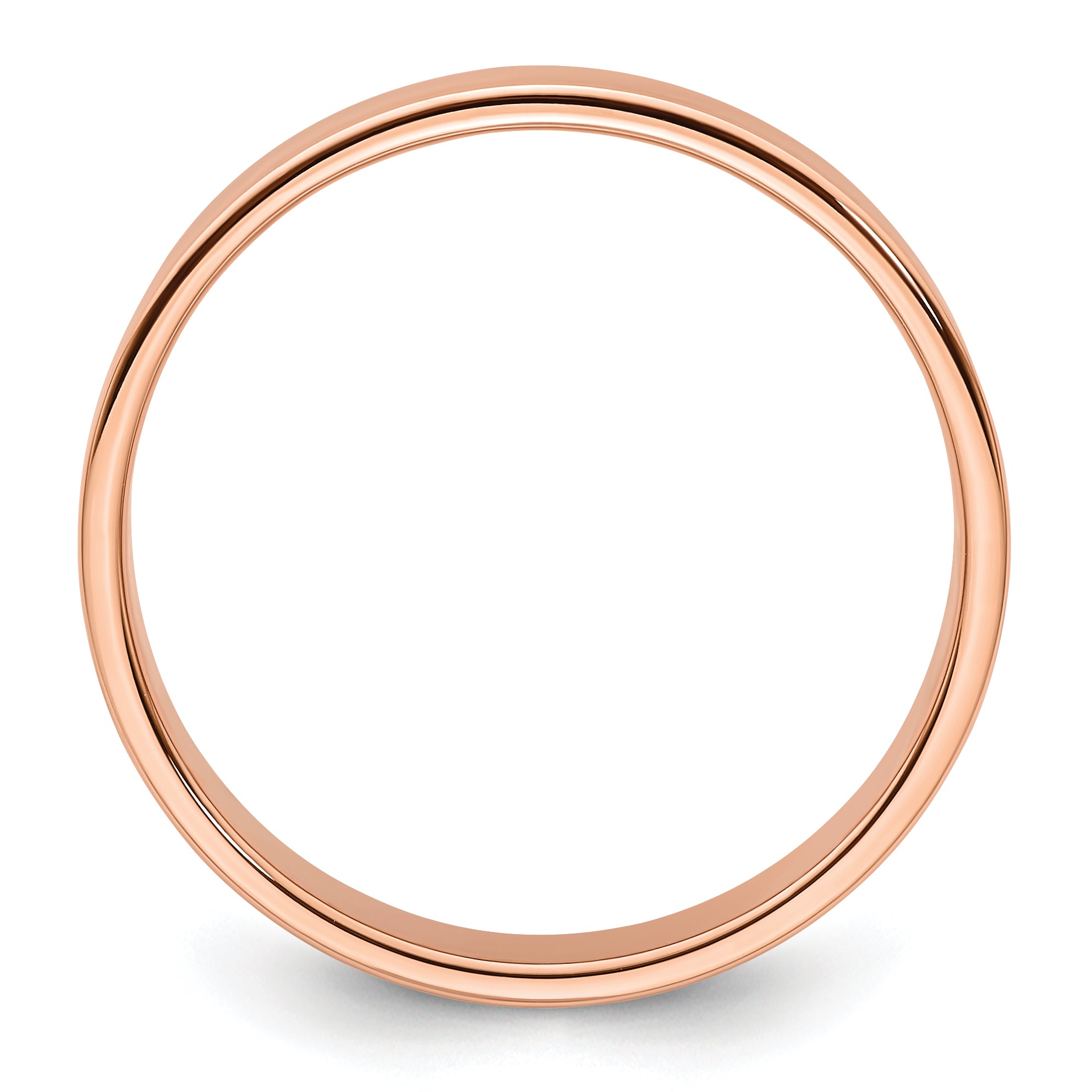 14k Rose Gold 5mm Lightweight Flat Wedding Band Size 4