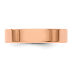 14k Rose Gold 5mm Lightweight Flat Wedding Band Size 4