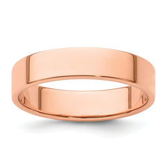 14k Rose Gold 5mm Lightweight Flat Wedding Band Size 14