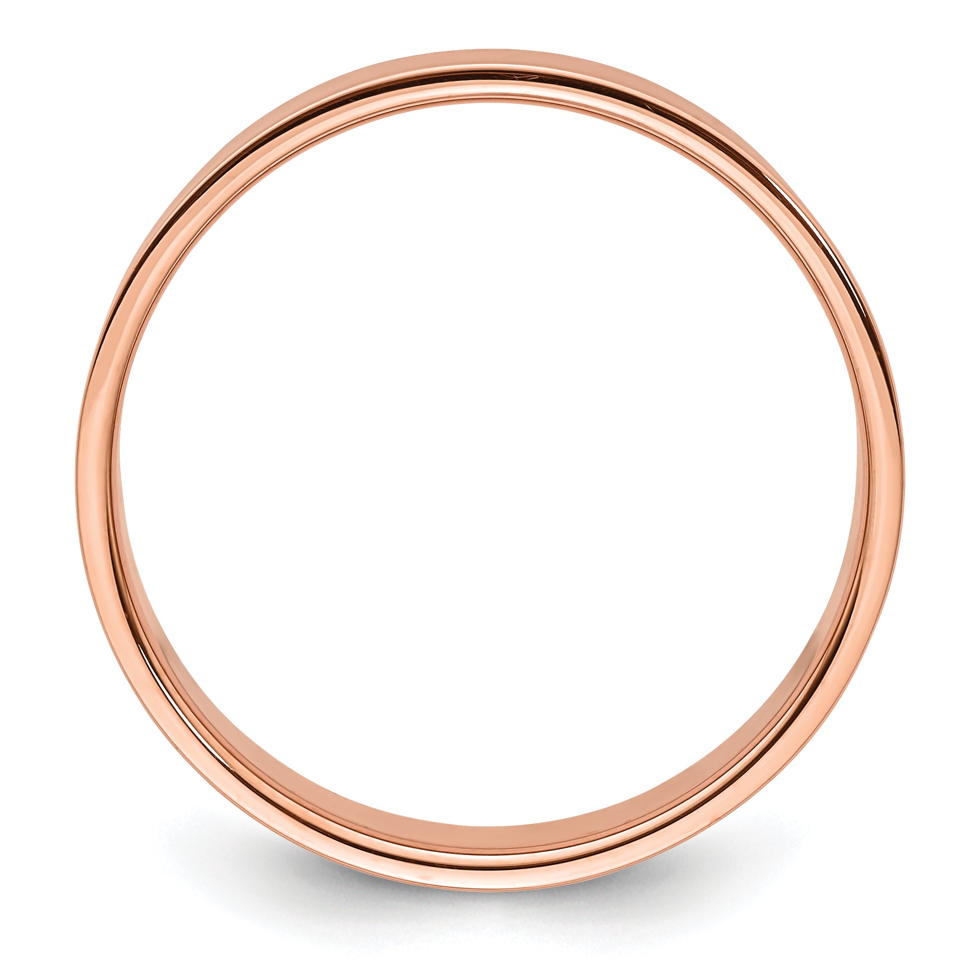 14k Rose Gold 6mm Lightweight Flat Wedding Band Size 4