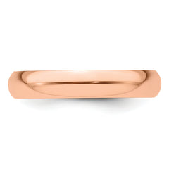 14k Rose Gold 4mm Half-Round Wedding Band Size 4