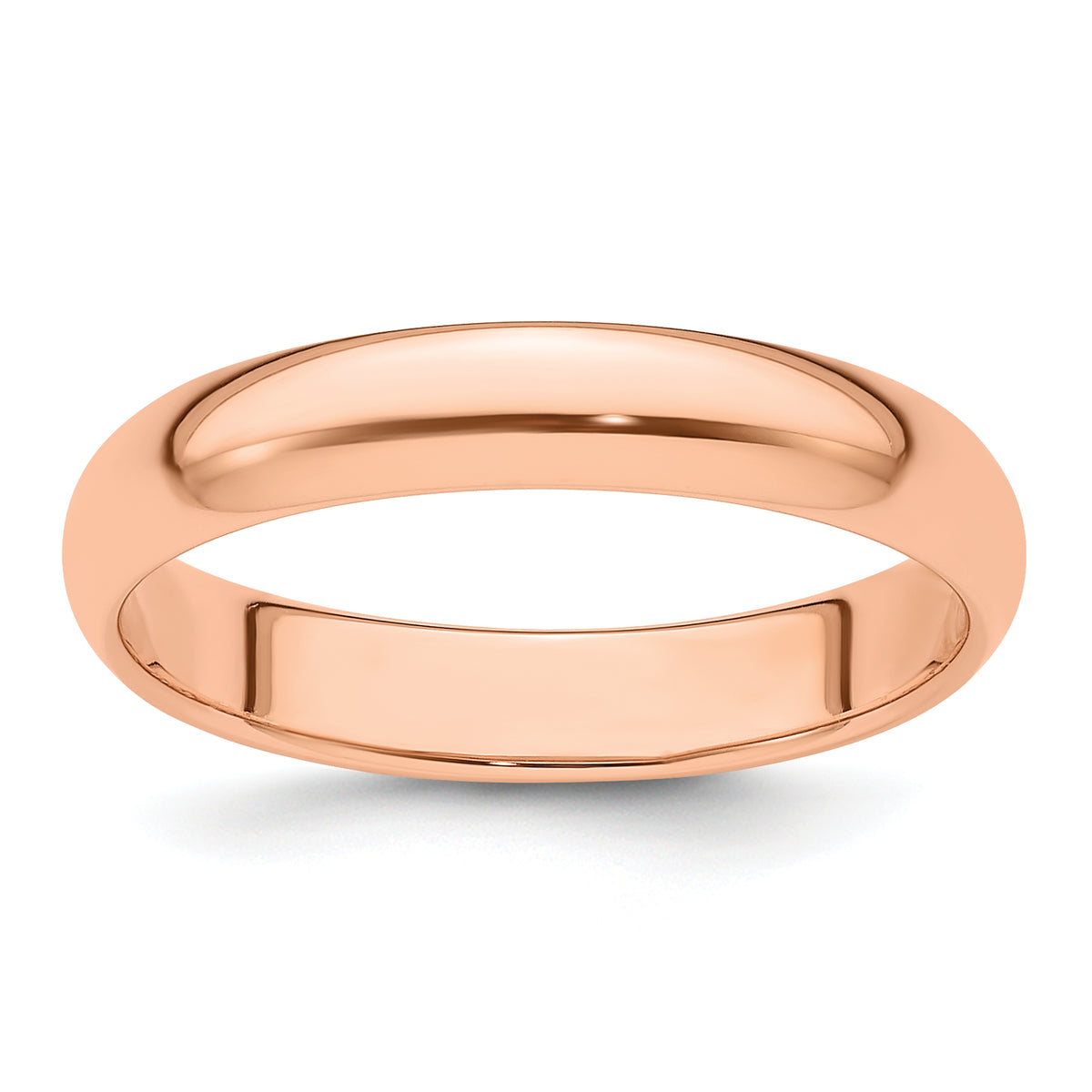 14k Rose Gold 4mm Half Round Wedding Band Size 14