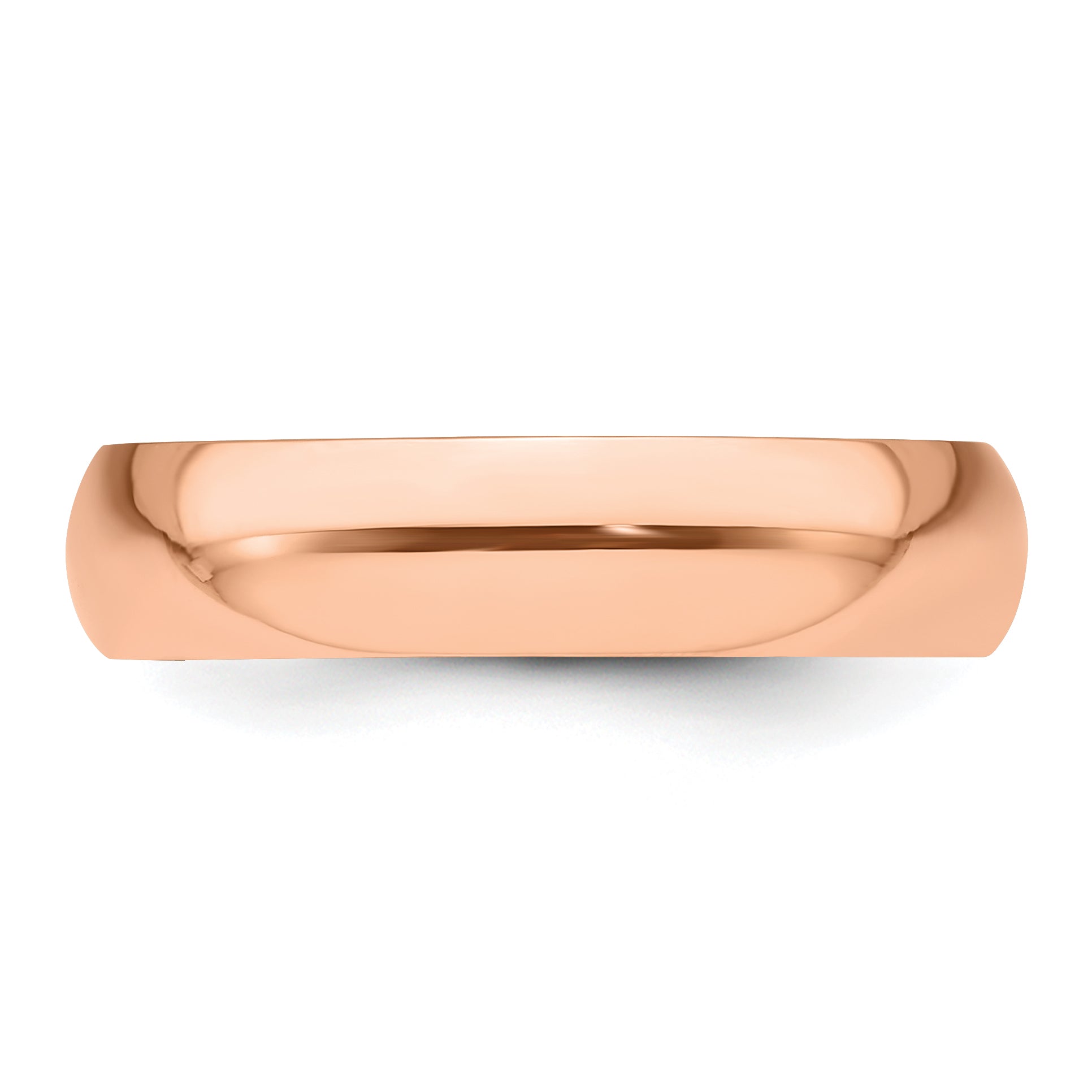 14k Rose Gold 5mm Half-Round Wedding Band Size 4