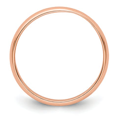 14k Rose Gold 3mm Lightweight Half Round Wedding Band Size 4