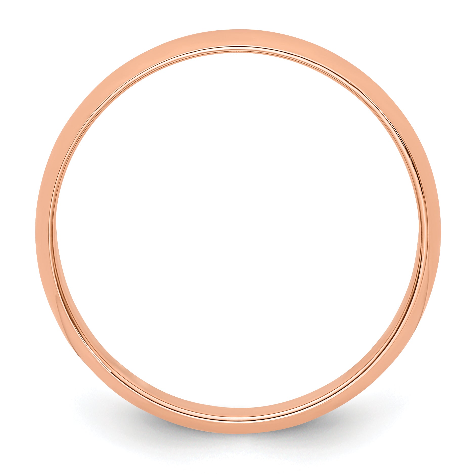 14k Rose Gold 4mm Lightweight Half Round Wedding Band Size 4