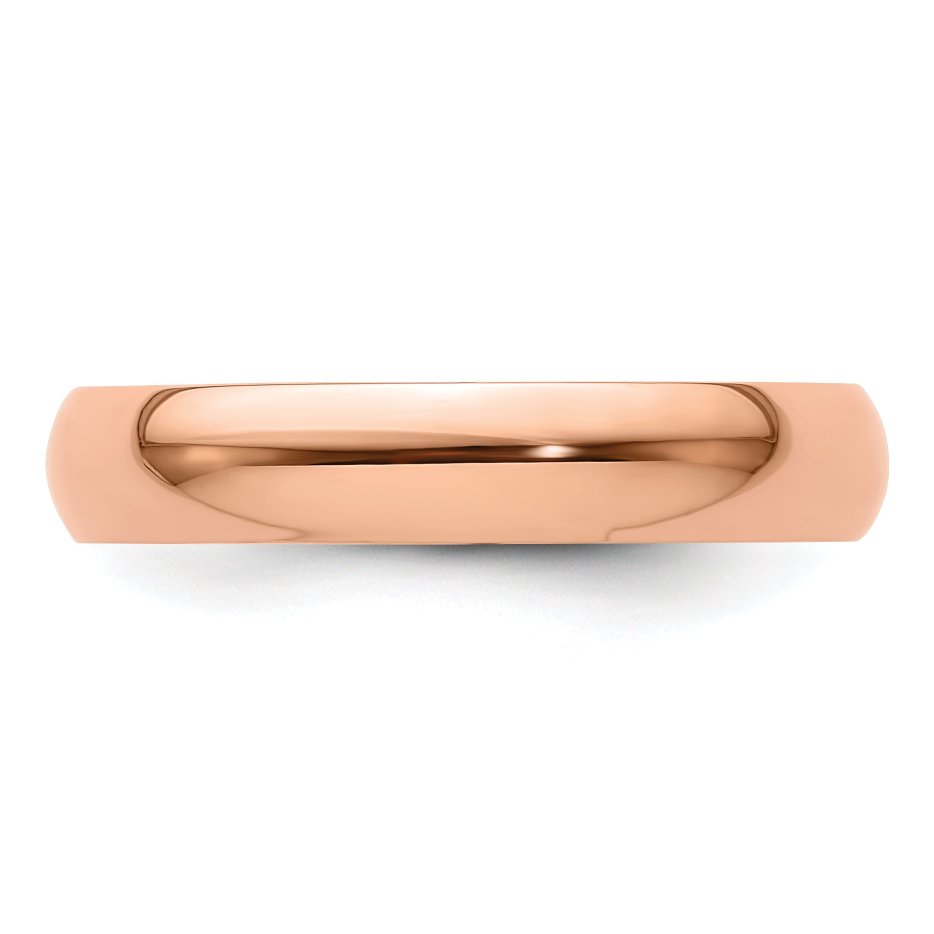 14k Rose Gold 4mm Lightweight Half Round Wedding Band Size 4